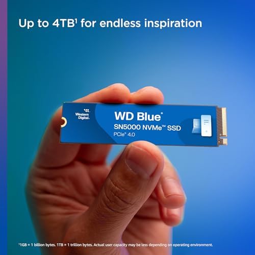 Western Digital 2TB WD Blue SN5000 NVMe Internal Solid State Drive SSD   PCIe Gen 4 0  M 2 2280  Up to 5 150 MB/s   WDS200T4B0E  New Generation 