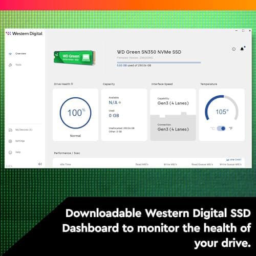 Western Digital 2TB WD Green SN350 NVMe Internal SSD Solid State Drive   Gen3 PCIe  QLC  M 2 2280  Up to 3 200 MB/s   WDS200T3G0C