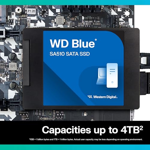 Western Digital 4TB WD Blue SA510 SATA Internal Solid State Drive SSD   SATA III 6 Gb/s  2 5/7mm  Up to 560 MB/s   WDS400T3B0A