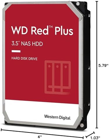 Western Digital 6TB WD Red Plus NAS Internal Hard Drive HDD   5400 RPM  SATA 6 Gb/s  CMR  256 MB Cache  3 5  WD60EFPX