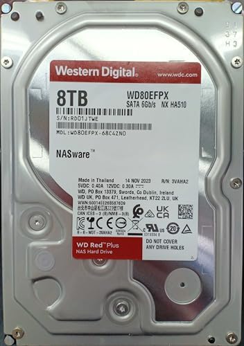 Western Digital 6TB WD Red Plus NAS Internal Hard Drive HDD   5400 RPM  SATA 6 Gb/s  CMR  256 MB Cache  3 5  WD60EFPX