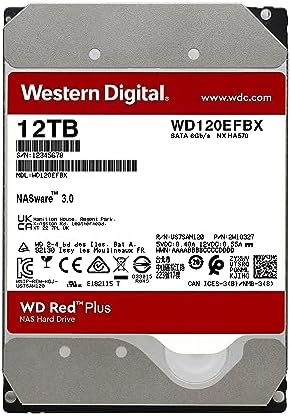 Western Digital 6TB WD Red Plus NAS Internal Hard Drive HDD   5400 RPM  SATA 6 Gb/s  CMR  256 MB Cache  3 5  WD60EFPX