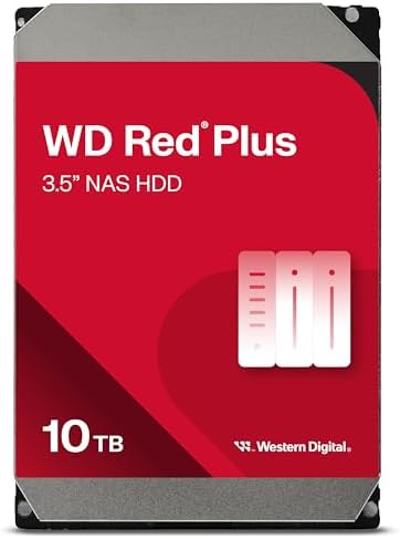 Western Digital 6TB WD Red Plus NAS Internal Hard Drive HDD   5400 RPM  SATA 6 Gb/s  CMR  256 MB Cache  3 5  WD60EFPX