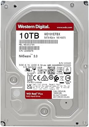Western Digital 6TB WD Red Plus NAS Internal Hard Drive HDD   5400 RPM  SATA 6 Gb/s  CMR  256 MB Cache  3 5  WD60EFPX