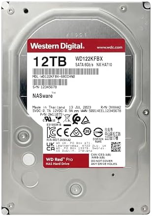 Western Digital 6TB WD Red Plus NAS Internal Hard Drive HDD   5400 RPM  SATA 6 Gb/s  CMR  256 MB Cache  3 5  WD60EFPX