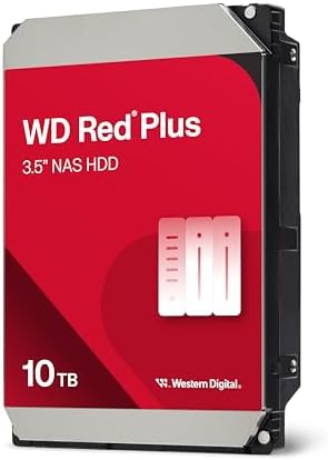 Western Digital 6TB WD Red Plus NAS Internal Hard Drive HDD   5400 RPM  SATA 6 Gb/s  CMR  256 MB Cache  3 5  WD60EFPX