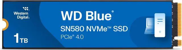 Western Digital WD Blue SN580 M 2 2280 1TB PCI Express 4 0 x4 TLC Internal Solid State Drive  SSD  WDS100T3B0E