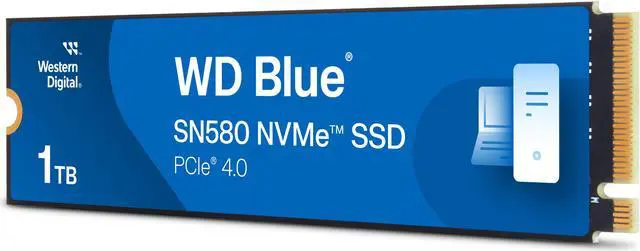 Western Digital WD Blue SN580 M 2 2280 1TB PCI Express 4 0 x4 TLC Internal Solid State Drive  SSD  WDS100T3B0E