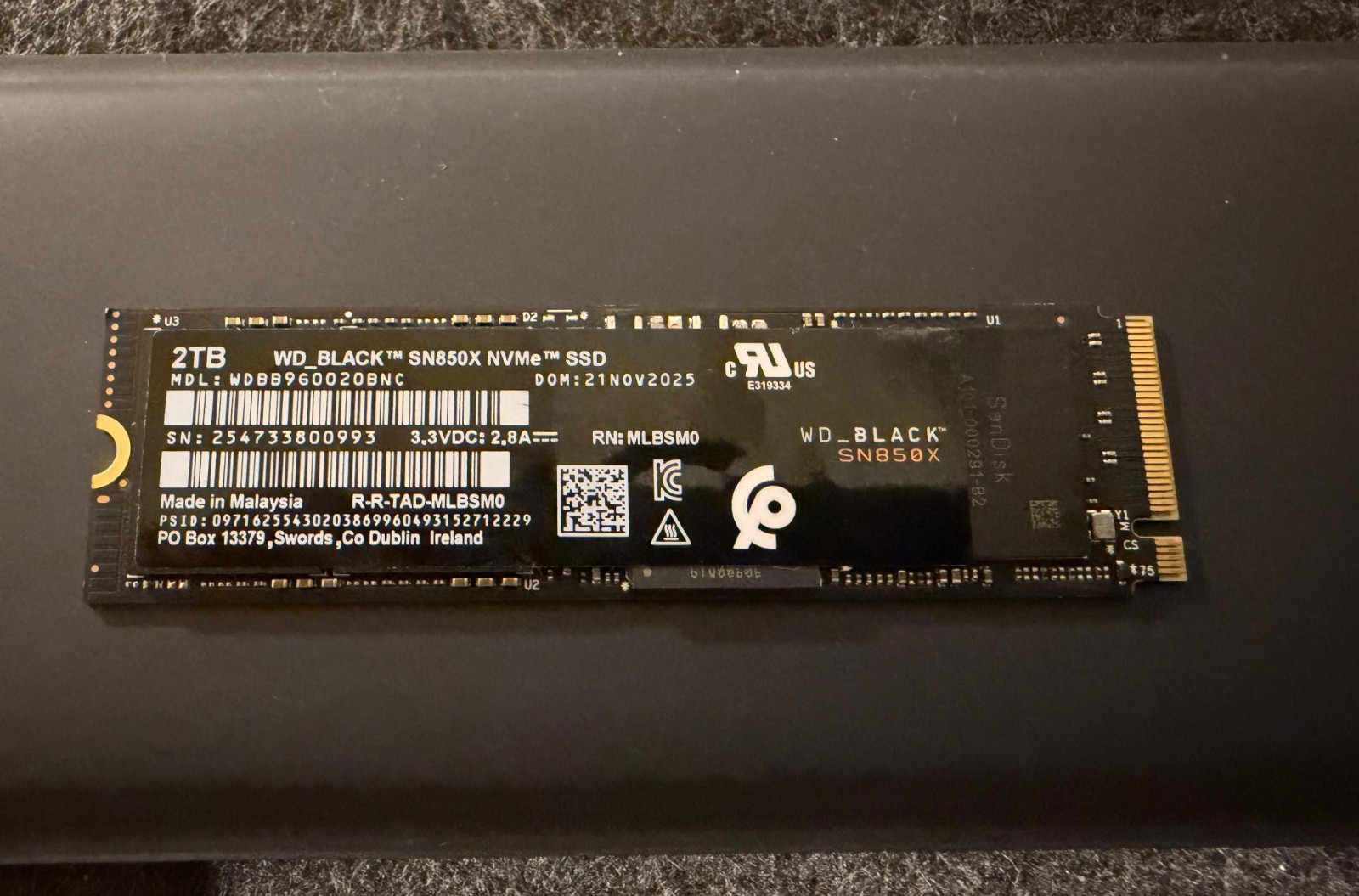 Western Digital WD BLACK SN850X 2TB PCIe Gen4 NVMe M 2 SSD 7300MB/s