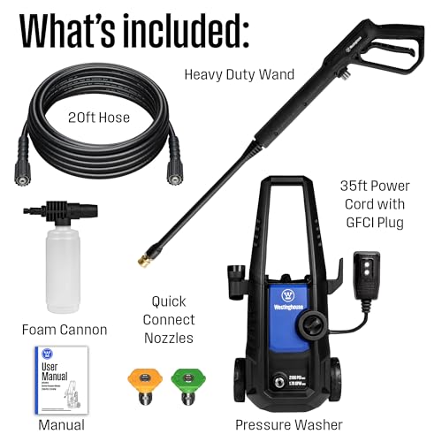 Westinghouse ePX3050 Electric Pressure Washer  2100 Max PSI 1 76 Max GPM with Foam Cannon  for Cars/Fences/Driveways/Home/Patios