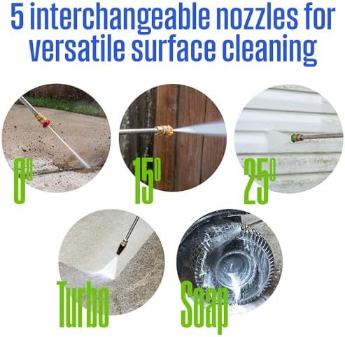 Westinghouse ePX3100 Electric Pressure Washer  2300 Max PSI 1 76 Max GPM with Anti Tipping Technology  Onboard Soap Tank  Pro Style Steel Wand  5 Nozzle Set  for Cars/Fences/Driveways/Home/Patios