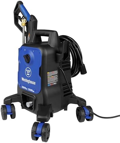 Westinghouse ePX3100 Electric Pressure Washer  2300 Max PSI 1 76 Max GPM with Anti Tipping Technology  Onboard Soap Tank  Pro Style Steel Wand  5 Nozzle Set  for Cars/Fences/Driveways/Home/Patios