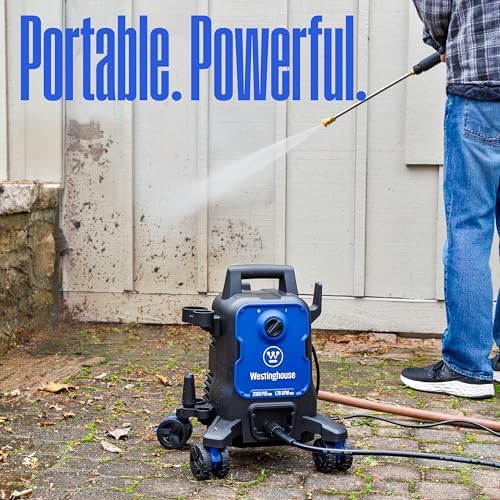 Westinghouse ePX3100 Electric Pressure Washer  2300 Max PSI 1 76 Max GPM with Anti Tipping Technology  Onboard Soap Tank  Pro Style Steel Wand  5 Nozzle Set  for Cars/Fences/Driveways/Home/Patios