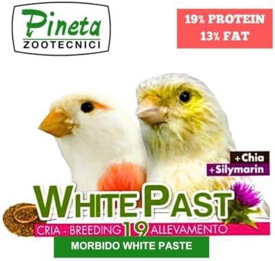 White Past Cria for Birds by Pineta Zootecnici   Soft White Breeding Paste with 19  Protein & 13  Fat  Enriched with Silymarin and Chia Seeds  Ideal for Canaries  Finches and Cereal Birds  5 lbs 