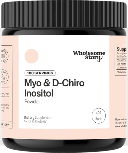 Wholesome Story Myo Inositol & D Chiro Inositol Supplement for Women   Fertility Supplements for Hormonal Balance & Ovarian Health Support   Myoinositol   Ideal 40 1 Ratio   30 Servings