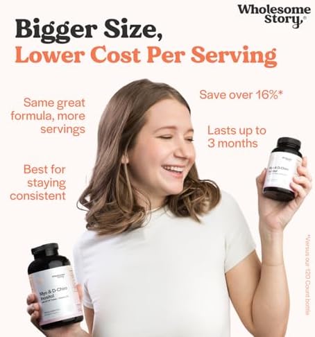 Wholesome Story Suplemento de mio-inositol y D-quiro inositol para mujeres | Suplementos de fertilidad para el equilibrio hormonal y apoyo a la salud ovárica | Mioinositol | Proporción ideal de 40:1 |