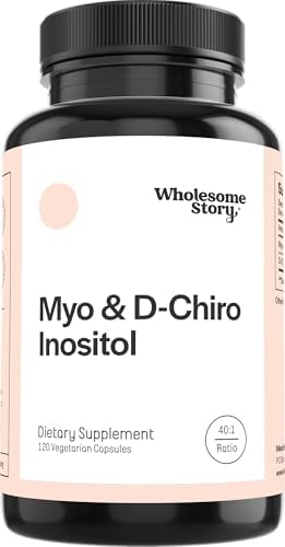 Wholesome Story Suplemento de mio-inositol y D-quiro inositol para mujeres | Suplementos de fertilidad para el equilibrio hormonal y apoyo a la salud ovárica | Mioinositol | Proporción ideal de 40:1 |