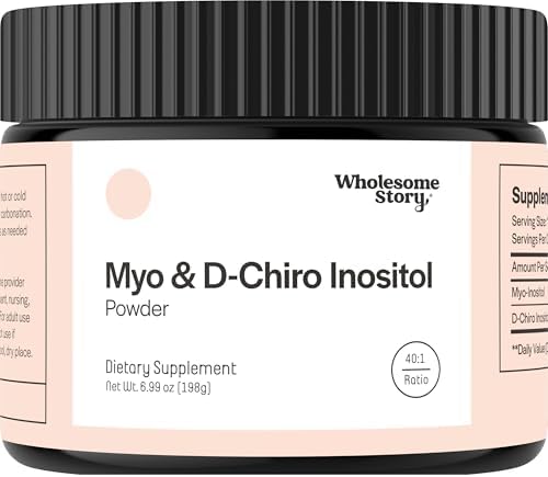 Wholesome Story Suplemento de mio-inositol y D-quiro inositol para mujeres | Suplementos de fertilidad para el equilibrio hormonal y apoyo a la salud ovárica | Mioinositol | Proporción ideal de 40:1 |