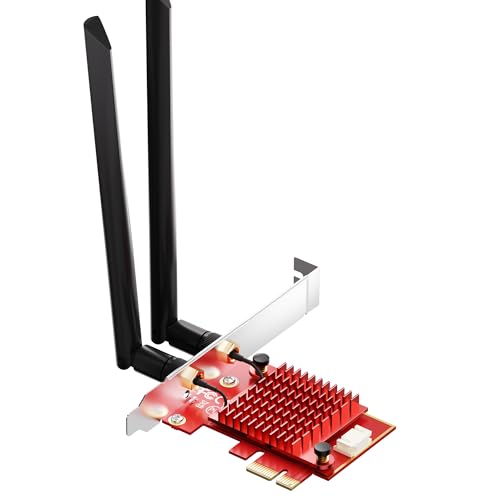 WiFi 6E PCIe Card   Intel AX210 Chip   5400Mbps Tri Band 2 4GHz/5GHz/6GHz   Bluetooth 5 3   Low Latency Wireless Adapter for Gaming & Streaming   Windows 10/11 Compatible