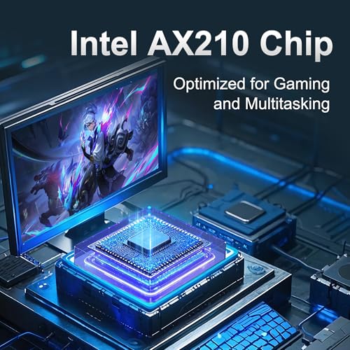 WiFi 6E PCIe Card   Intel AX210 Chip   5400Mbps Tri Band 2 4GHz/5GHz/6GHz   Bluetooth 5 3   Low Latency Wireless Adapter for Gaming & Streaming   Windows 10/11 Compatible