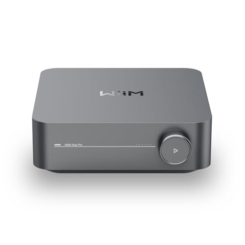 WiiM Amp Pro: Amplificador de transmisión multihabitación | Compatible con Google Cast, Alexa | HDMI, control de voz | Transmisión desde Spotify, Amazon Music, Tidal y más, gris oscuro
