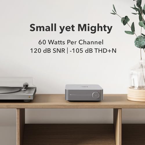 WiiM Amp Pro: Amplificador de transmisión multihabitación | Compatible con Google Cast, Alexa | HDMI, control de voz | Transmisión desde Spotify, Amazon Music, Tidal y más, gris oscuro