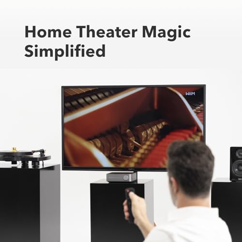 WiiM Amp Pro: Amplificador de transmisión multihabitación | Compatible con Google Cast, Alexa | HDMI, control de voz | Transmisión desde Spotify, Amazon Music, Tidal y más, gris oscuro