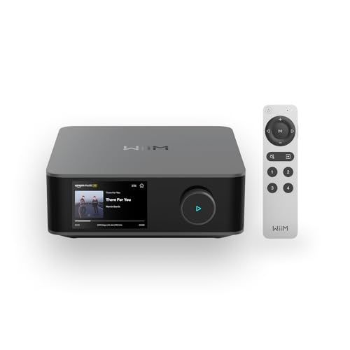 WiiM Amp Ultra with Voice Remote 2   100W Streaming Amplifier with Premium ESS ES9039Q2M DAC & Dual TI TPA3255 Amps   Built in RoomFit EQ & Touchscreen   HDMI ARC  Optical  RCA Inputs   Space Gray