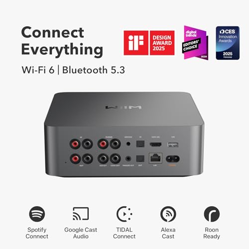 WiiM Ultra Music Streamer & Digital Preamp   3 5 Touchscreen  Compatible with Google Cast & Alexa  Stream Spotify  Amazon Music  Tidal & More   HDMI ARC  Phono Input & Headphone Output   Space Gray