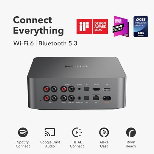WiiM Ultra Music Streamer & Digital Preamp   3 5 Touchscreen  Compatible with Google Cast & Alexa  Stream Spotify  Amazon Music  Tidal & More   HDMI ARC  Phono Input & Headphone Output   Silver