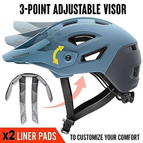 Talla M Wildhorn Corvair Mountain Bike Helmet for Men and Women with Maximum Venting  FTA fit System & Adjustable Visor  Adjustable Sizing Adult Bike Helmets for Women and Men  Stylish All Around MTB Helmet