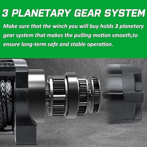 Winch with 1/4 55 ft Synthetic Rope Electric Winch 12v 6000lbs  Trailer Winch with Wireless Remote &Manual Switch  with Pulley Rubber Stopper IP68 Waterproof  for Off Road ATV UTV