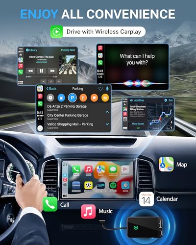 Wireless CarPlay Adapter for Apple iPhone  2024 Upgraded    Multi User Seamless Connection for Convert Wired to Wireless Car Play Adapter   No Latency from iOS 10  to Screen w/USB C  Gray 