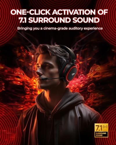 Wireless Gaming Headset  7 1 Surround Sound  2 4Ghz USB Gaming Headphones Bluetooth 5 4  100 Hr Noise Canceling Mic RGB Light  Wireless Headset for PC PS5 PS4 Mac Switch  ONLY Wired Mode Suit for Xbox
