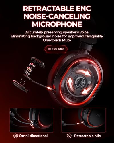Wireless Gaming Headset  7 1 Surround Sound  2 4Ghz USB Gaming Headphones Bluetooth 5 4  100 Hr Noise Canceling Mic RGB Light  Wireless Headset for PC PS5 PS4 Mac Switch  ONLY Wired Mode Suit for Xbox