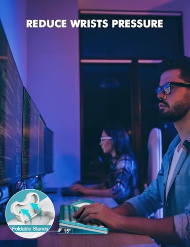 Wireless Keyboard and Mouse Combo  RGB Backlit  Rechargeable & Light Up Letters  Full Size  Soft Typing  Sleep Mode  2 4GHz Quiet Keyboard Set for Mac  Windows  Laptop  PC  Trueque  Black 