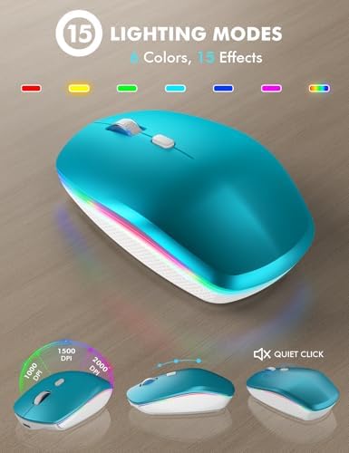 Wireless Keyboard and Mouse Combo  RGB Backlit  Rechargeable & Light Up Letters  Full Size  Soft Typing  Sleep Mode  2 4GHz Quiet Keyboard Set for Mac  Windows  Laptop  PC  Trueque  Black 