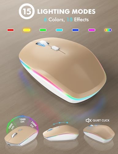 Wireless Keyboard and Mouse Combo  RGB Backlit  Rechargeable & Light Up Letters  Full Size  Soft Typing  Sleep Mode  2 4GHz Quiet Keyboard Set for Mac  Windows  Laptop  PC  Trueque  Black 