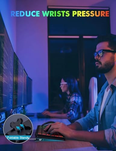 Wireless Keyboard and Mouse Combo  RGB Backlit  Rechargeable & Light Up Letters  Full Size  Soft Typing  Sleep Mode  2 4GHz Quiet Keyboard Set for Mac  Windows  Laptop  PC  Trueque  Black 