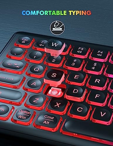 Wireless Keyboard and Mouse Combo  RGB Backlit  Rechargeable & Light Up Letters  Full Size  Soft Typing  Sleep Mode  2 4GHz Quiet Keyboard Set for Mac  Windows  Laptop  PC  Trueque  Black 