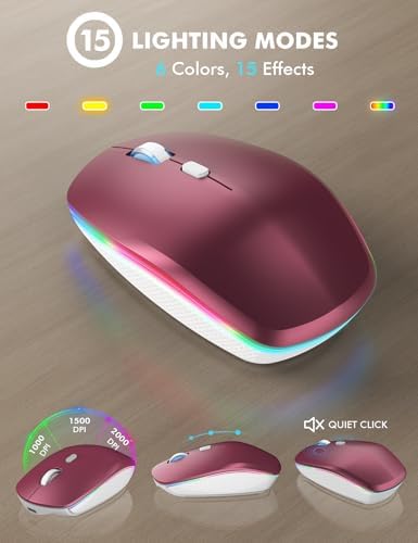 Wireless Keyboard and Mouse Combo  RGB Backlit  Rechargeable & Light Up Letters  Full Size  Soft Typing  Sleep Mode  2 4GHz Quiet Keyboard Set for Mac  Windows  Laptop  PC  Trueque  Black 