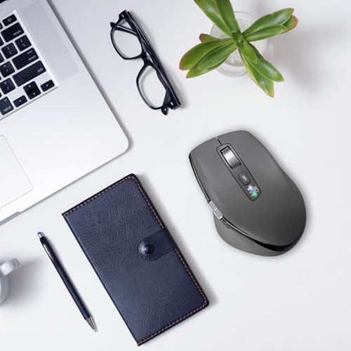 Wireless Side Scroll Mouse with Multi Device  Ergonomic Computer Mice with Smart Flying Scroll  Quiet Click  4 Level DPI for Computer  Laptop  iPad  Tablet  MacBook  Grey 