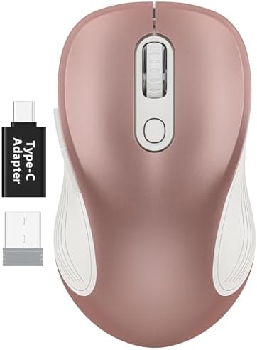 WisFox 2 4G Wireless Mouse for Laptop  Ergonomic Computer Mouse with USB Receiver and 3 Adjustable Levels  6 Button Wireless Mice for Windows Mac PC Notebook  Grey 