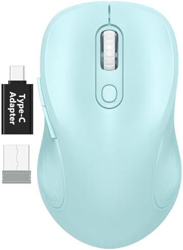 WisFox 2 4G Wireless Mouse for Laptop  Ergonomic Computer Mouse with USB Receiver and 3 Adjustable Levels  6 Button Wireless Mice for Windows Mac PC Notebook  Grey 