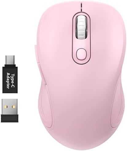 WisFox 2 4G Wireless Mouse for Laptop  Ergonomic Computer Mouse with USB Receiver and 3 Adjustable Levels  6 Button Wireless Mice for Windows Mac PC Notebook  Grey 