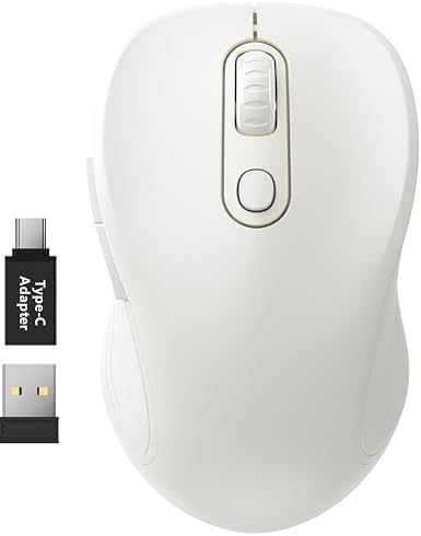 WisFox 2 4G Wireless Mouse for Laptop  Ergonomic Computer Mouse with USB Receiver and 3 Adjustable Levels  6 Button Wireless Mice for Windows Mac PC Notebook  Grey 