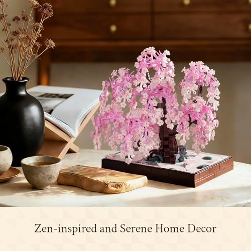 Wise Block Cherry Blossom Tree Building Block Set for Adult 900 Pcs Artificial Bonsai Tree Plants for Home Decor  Adult Ages 18