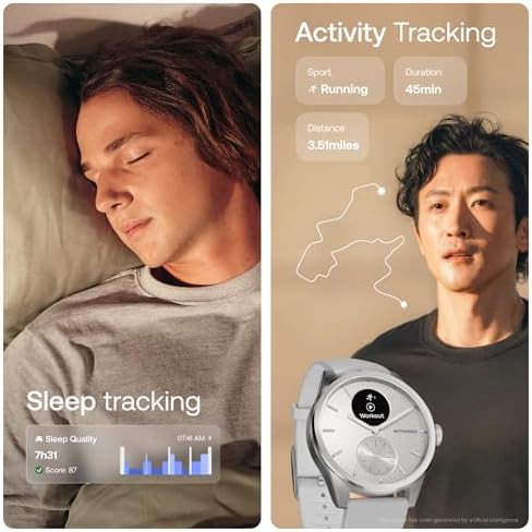 Withings ScanWatch 2 - Reloj inteligente híbrido, monitoreo de frecuencia cardíaca, rastreador de fitness, seguimiento de ciclo, monitoreo del sueño, rastreador GPS, duración de la batería de 30 días, compatible con Android y Apple, HSA/FSA
