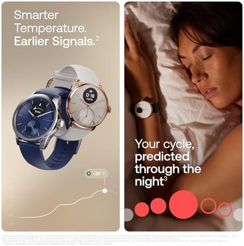 Withings ScanWatch 2 - Reloj inteligente híbrido, monitoreo de frecuencia cardíaca, rastreador de fitness, seguimiento de ciclo, monitoreo del sueño, rastreador GPS, duración de la batería de 30 días, compatible con Android y Apple, HSA/FSA