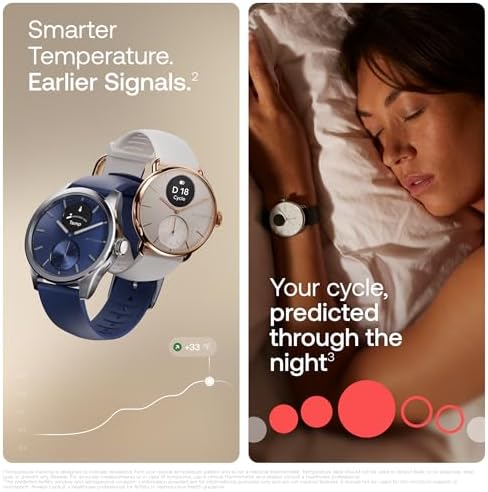 Withings ScanWatch 2 - Reloj inteligente híbrido, monitoreo de frecuencia cardíaca, rastreador de fitness, seguimiento de ciclo, monitoreo del sueño, rastreador GPS, duración de la batería de 30 días, compatible con Android y Apple, HSA/FSA